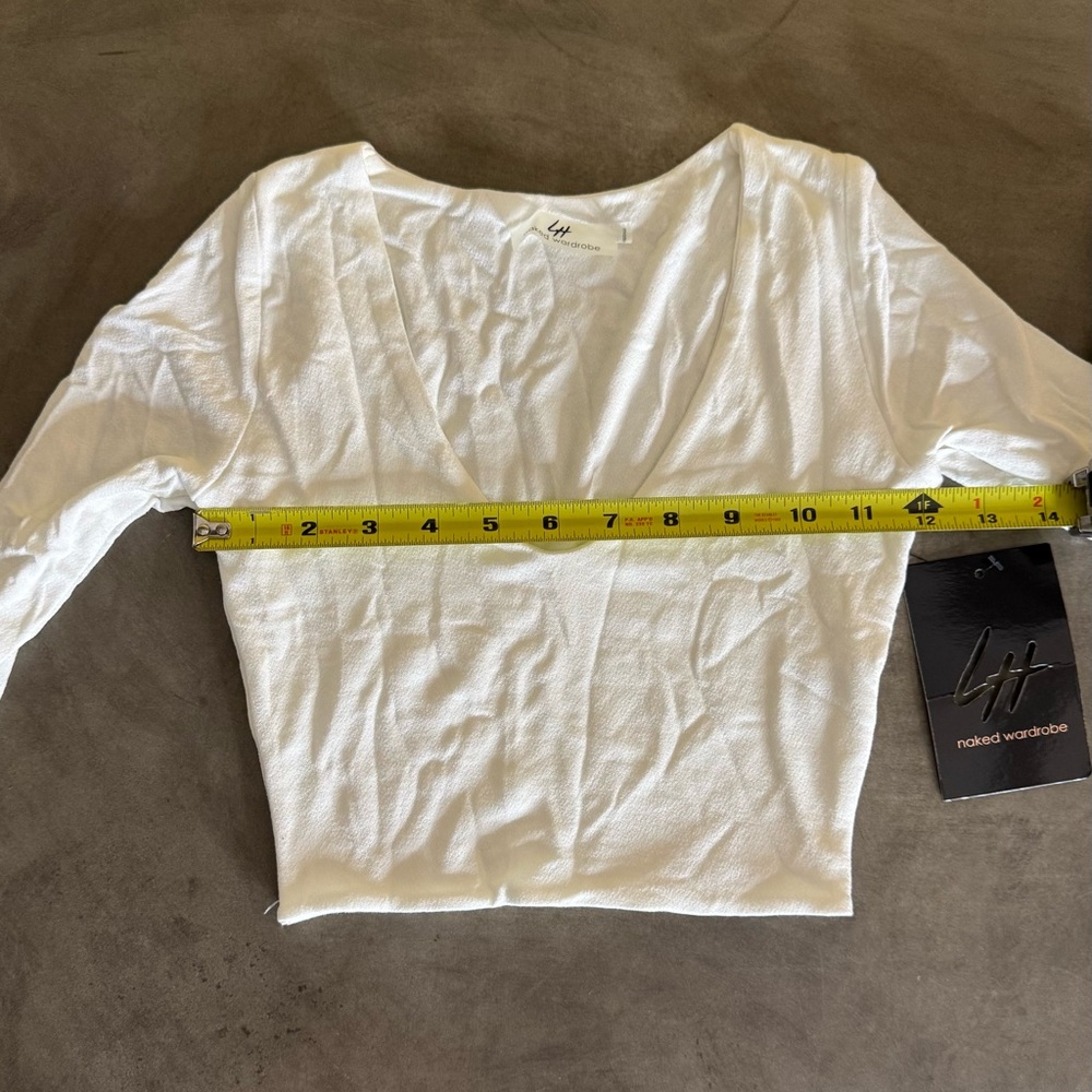 Naked Wardrobe Long Sleeve Stretch Crop Top - Picture 5 of 5